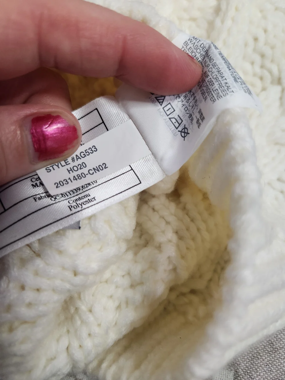 J. Crew Cream Cable-Knit Beanie with Brown Faux-Fur Pom adults one size ag533